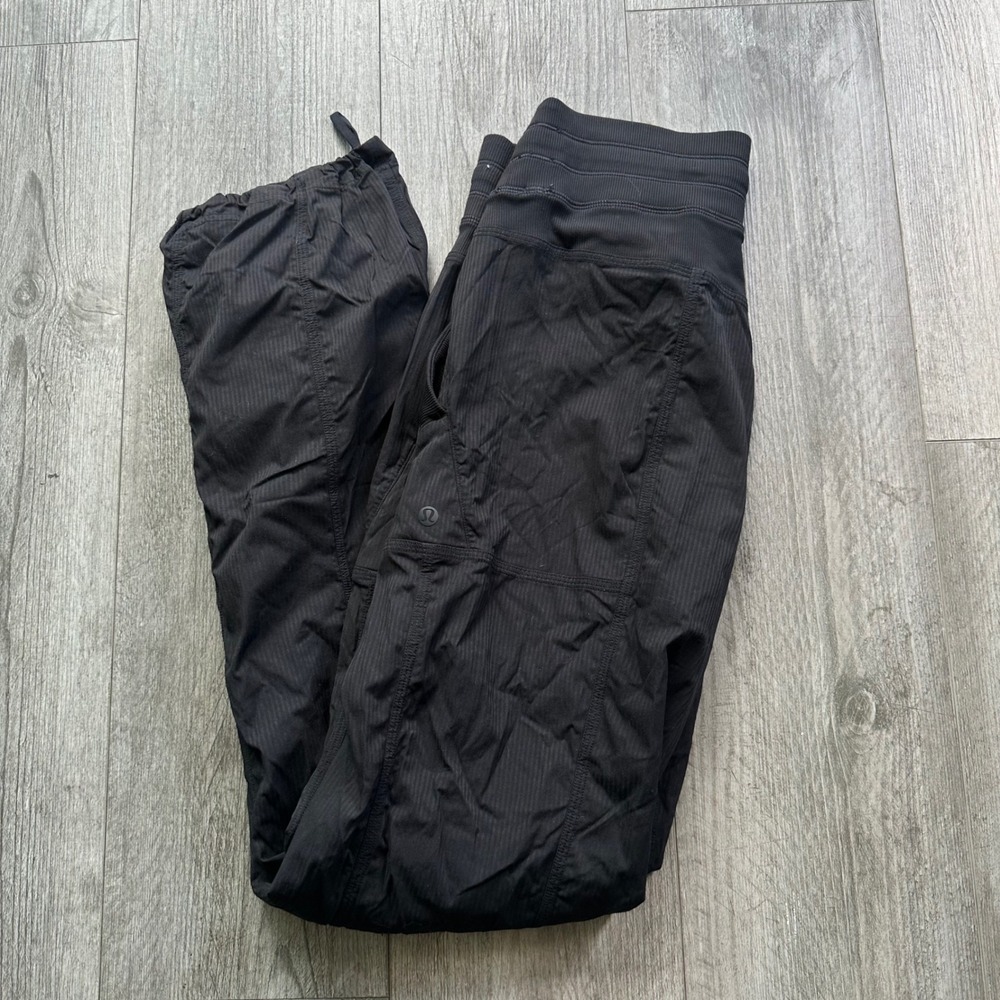 Lululemon Dance Studio Pants Black Size 6 Tapered Jogger Drawstring Cuff